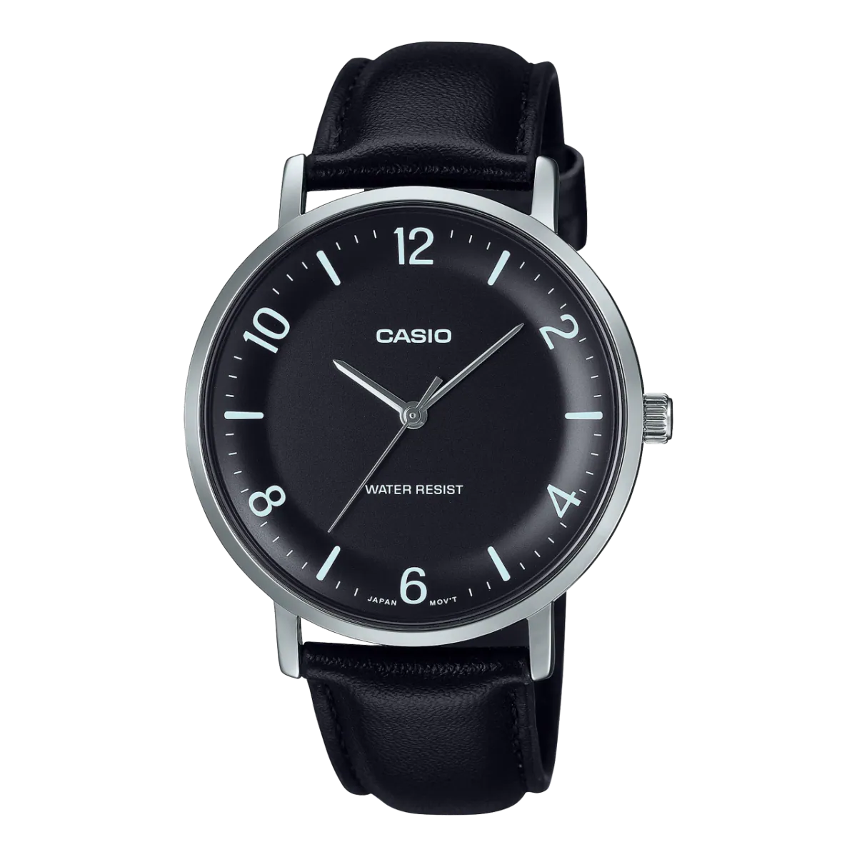 ساعت مچی مردانه کاسیو casio بند چرمی مدل MTP-VT03L-1B